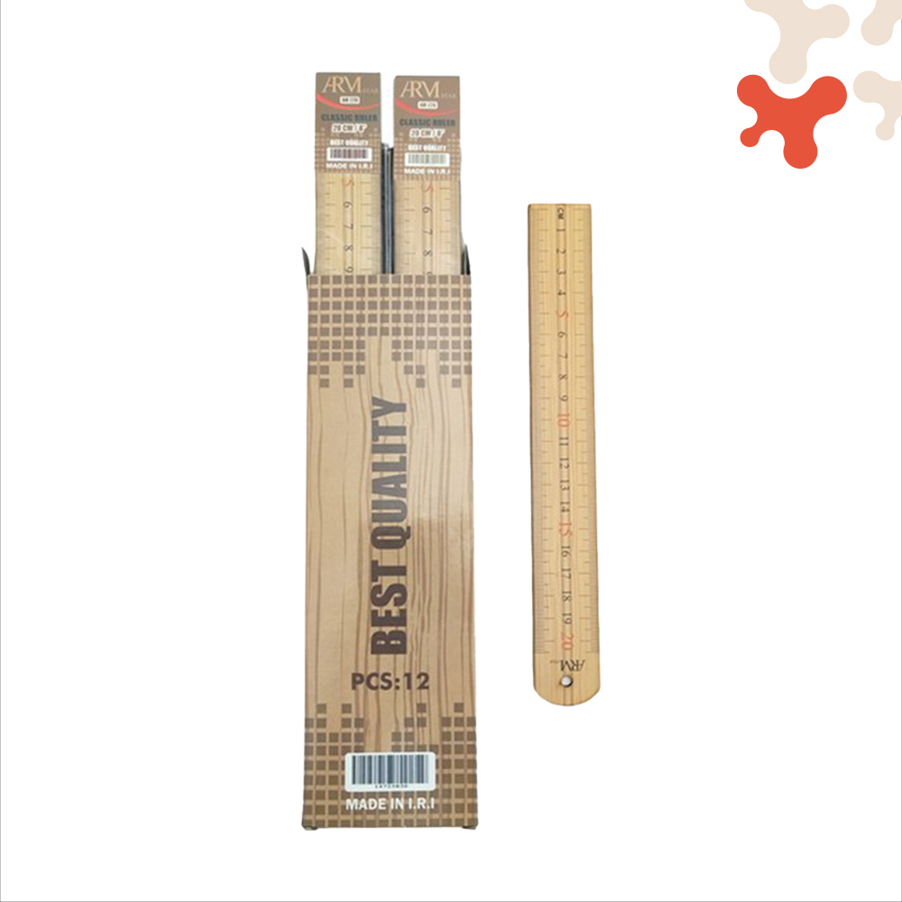 خطکش 30سانت چوبی آرم استار خطکش 30 سانتی چوبی آرم استار - تصویر 1